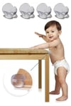 Çarşı Point® Bebek Çocuk Yumuşak ve Esnek Dairesel Şeffaf Yapışkanlı Güvenlik Köşe Koruyucu (4 Adet)