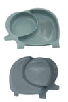 Çarşı Point® Bebek ve Çocuk için Sevimli Fil Model Desenli Yemek Bebek Mama Kabı Bölmeli Tabak