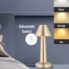 Çarşı Point® Çatı Model Gold Renk Şarjlı Dokunmatik 3 Renkli LED Masa Lambası