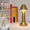 Çarşı Point® Çatı Model Gold Renk Şarjlı Dokunmatik 3 Renkli LED Masa Lambası