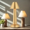 Çarşı Point® Çatı Model Gold Renk Şarjlı Dokunmatik 3 Renkli LED Masa Lambası