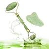 Çarşı Point® Çift Taraflı 2li Cilt Yüz Masaj Aleti Jade Roller Yeşim  Taşı Seti