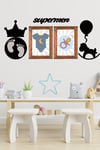 Çarşı Point® DECO103 Supermen Dekoratif Duvar Süsü Tablo Aksesuar Ahşap Tasarım Hediye Pano Sticker Seti