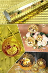 Çarşı Point® Kare Gold Cam Mozaik Fayans Çıkartmaları El İşi Kare Cam Fayans Kendinden Yapışkanlı Aynalı Dekor Panel 30x30 Cm
