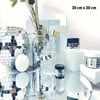 Çarşı Point® Kare Silver Cam Mozaik Fayans Çıkartmaları El İşi Kare Cam Fayans Kendinden Yapışkanlı Aynalı Dekor Panel 30x30 Cm