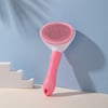 Çarşı Point® Kedi Köpek Tüy Toplayıcı Kendini Temizleyebilen Ergonomik Saplı Evcil Hayvan Tarağı Pembe
