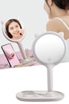 Çarşı Point® Kedi Kulaklı Telefon Standlı Yuvarlak Dokunmatik Led Ayarlı Masa Üstü Makyaj Aynası