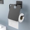 Çarşı Point® Kendiliğinden Yapışkanlı Siyah Paslanmaz Metal Kapaklı Tuvalet Kağıtlığı Aparatı