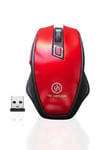 Çarşı Point® Kırmızı Renkli Baş Parmak Destekli Ergonomik Sessiz Kablosuz Mouse – USB Alıcılı, Ofis ve Oyun İçin Konforlu Bilgisayar Faresi MS6300