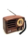 Çarşı Point® Küçük Boy Retro, Nostaljik, Ahşap Tasarım Bluetooth Hoparlörlü, Şarjlı, Taşınabilir Büyük Döndürülebilen Düğmeli FM/AM Destekli Radyo NS3