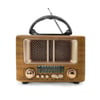 Çarşı Point® Küçük Mini Boy Retro Ahşap Tasarım Bluetooth Hoparlörlü Radyo – FM/AM Destekli, Şarjlı ve Taşınabilir Radyo NS-8108