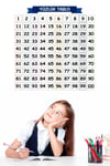 Çarşı Point® Matematik Öğreten Yüzlük Tablo Duvarda İz Bırakmaz Akıllı Kağıt Yapışkansız Statik  60x60 cm