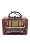Çarşı Point® Orta Boy Retro Ahşap Tasarım Bluetooth Hoparlörlü Radyo – FM/AM Destekli, Şarjlı ve Taşınabiliri Radyo NS-6636
