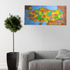 Çarşı Point® Renkli Türkiye Haritası Manyetik Yapıştırıcı Gerektirmeyen Duvar Stickerı 118 CM * 56 CM