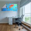 Çarşı Point® Renkli Atlas Dünya Haritası Manyetik Yapıştırıcı Gerektirmeyen Duvar Stickerı 118 CM * 56 CM