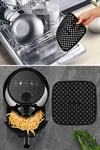 Çarşı Point® Siyah Isıya Dayanıklı Yıkanılabilir Silikon Fırın Ve Airfryer Kare Model Pişirme Matı 21,5 Cm