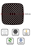 Çarşı Point® Siyah Isıya Dayanıklı Yıkanılabilir Silikon Fırın Ve Airfryer Kare Model Pişirme Matı 21,5 Cm