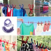 Çarşı Point® Taşınabilir Seyahat Çamaşır İpi 12 Mandallı Klipsli Lastikli Çamaşır Mandalları
