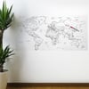 Çarşı Point® Yazılabilir Dünya Haritası Manyetik Duvar Stickerı 110 x 56 cm