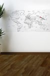Çarşı Point® Yazılabilir Dünya Haritası Manyetik Duvar Stickerı 110 x 56 cm