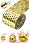 Çarşı Point®1 Metre Uzunluğunda Gold Renk Aynalı Mozaik Taşlı Dekor Bandı 4 cm x 1 mt