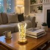 Çarşı PointAçık Silindirik Kristal Altın Toz Model LED Masa Lambası – Gold Tabanlı, Dokunmatik, 3 Renk Işık Modlu, Şarjlı Modern Dekoratif Gece Lambas