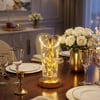 Çarşı PointAçık Silindirik Kristal Altın Toz Model LED Masa Lambası – Gold Tabanlı, Dokunmatik, 3 Renk Işık Modlu, Şarjlı Modern Dekoratif Gece Lambas