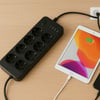 Çarşı PointAkım Korumalı Termal Uzatma Kablosu – 8 Priz, 2 USB ve 2 Type-C Girişli, Güçlü Çoklu Priz