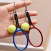 Çarşı PointGerçekçi Tenis Raketi Tasarımlı Şık Anahtarlık Kolye Çanta Süsü Tennis Keychain
