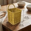 Çarşı PointKare Hasır Dokulu Plastik Rattan Kaşıklık & Çatallık – Askılı Kendiliğinden Tutmalı Çok Amaçlı Mutfak Organizeri