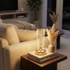 Çarşı PointSilindirik Kristal Nokta Model LED Masa Lambası – Gold Tabanlı, Dokunmatik, 3 Renk Işık Modlu, Şarjlı Modern Dekoratif Gece Lambası