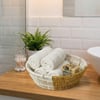 Çarşı PointYuvarlak Çift Renkli Plastik Rattan Ekmek ve Meyve Sepeti - Çok Amaçlı Banyo ve Mutfak Düzenleyici - Yıkanabilir Tezgâh Üstü Organizer
