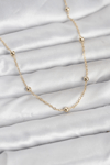 Cm 14k Gold Renk Pirinç Top Zincirli 60 Cm Kadın Kolye
