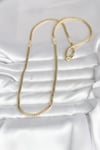 Cm 14k Gold Renk Yassı Ezme Zincir Model 60 Cm Kadın Kolye