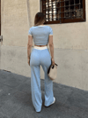 Crop Pantolon Biyeli Takım Mavi