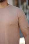 Erkek Ağaç Kabuğu Desenli Kısa Kollu T-shirt