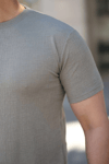 Erkek Ağaç Kabuğu Desenli Kısa Kollu T-shirt