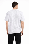 Erkek Asit Yıkama Bisiklet Yaka Kısa Kollu Oversize T-shirt Tişört - Beyaz