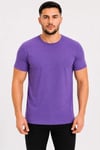 Erkek Basic Tişört Bisiklet Yaka Kısa Kol Günlük Yazlık Slim Fit T-shirt - Mor