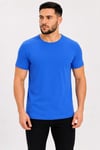 Erkek Basic Tişört Bisiklet Yaka Kısa Kol Günlük Yazlık Slim Fit T-shirt - Saks Mavisi
