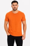 Erkek Basic Tişört Bisiklet Yaka Kısa Kol Günlük Yazlık Slim Fit T-shirt - Turuncu