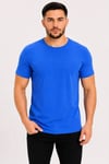 Erkek Basic Tişört Bisiklet Yaka Kısa Kol Günlük Yazlık Slim Fit T-shirt - Saks Mavisi