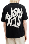 Erkek Baskılı Oversize T-shirt - Siyah