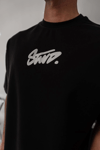 Erkek Baskılı Oversize T-shirt - Siyah