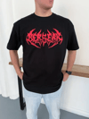 Erkek Baskılı T-shirt Yazlık Kısa Kol Bisiklet Yaka Rahat Kalıp Tişört - Siyah