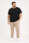 Erkek Battal Big Size Basic Tişört Bisiklet Yaka Rahat Kalıp T-shirt - Siyah