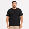 Erkek Battal Big Size Basic Tişört Bisiklet Yaka Rahat Kalıp T-shirt - Siyah
