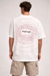 Erkek Bisiklet Yaka Baskılı Kısa Kollu Tişört Streetwear Günlük Basic Pamuklu T-shirt - Beyaz