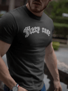 Erkek Bisiklet Yaka Baskılı Oversize T-shirt - Siyah