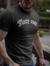 Erkek Bisiklet Yaka Baskılı Oversize T-shirt - Siyah